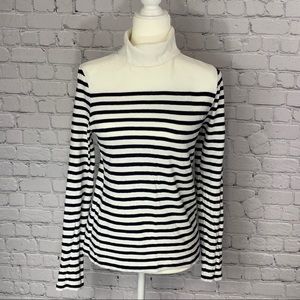 J. Crew Striped Cream/Navy Sweater - M